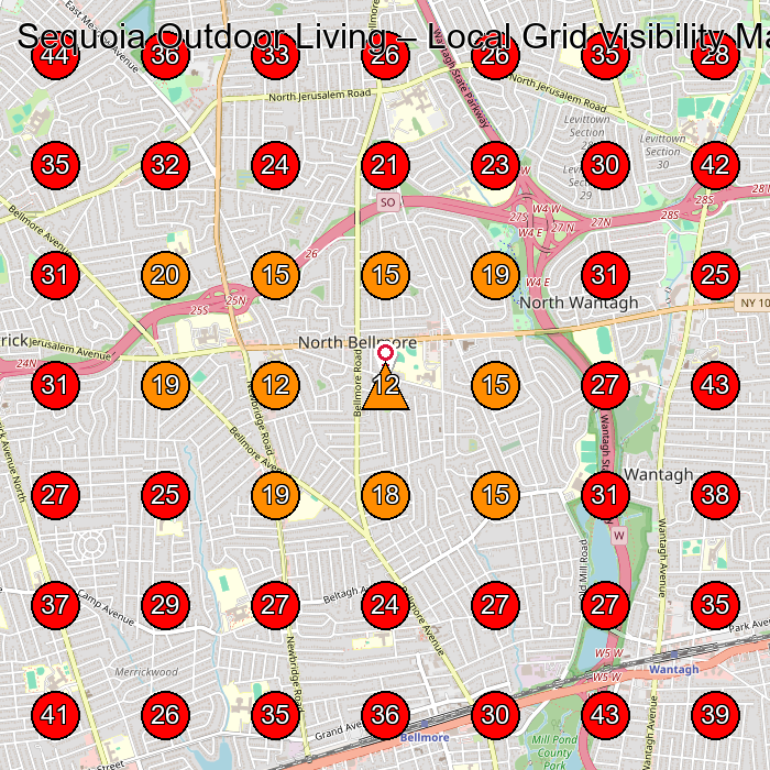 Sequoia Outdoor Living GeoGrid visibility map for Masonry Contractor in Wantagh
